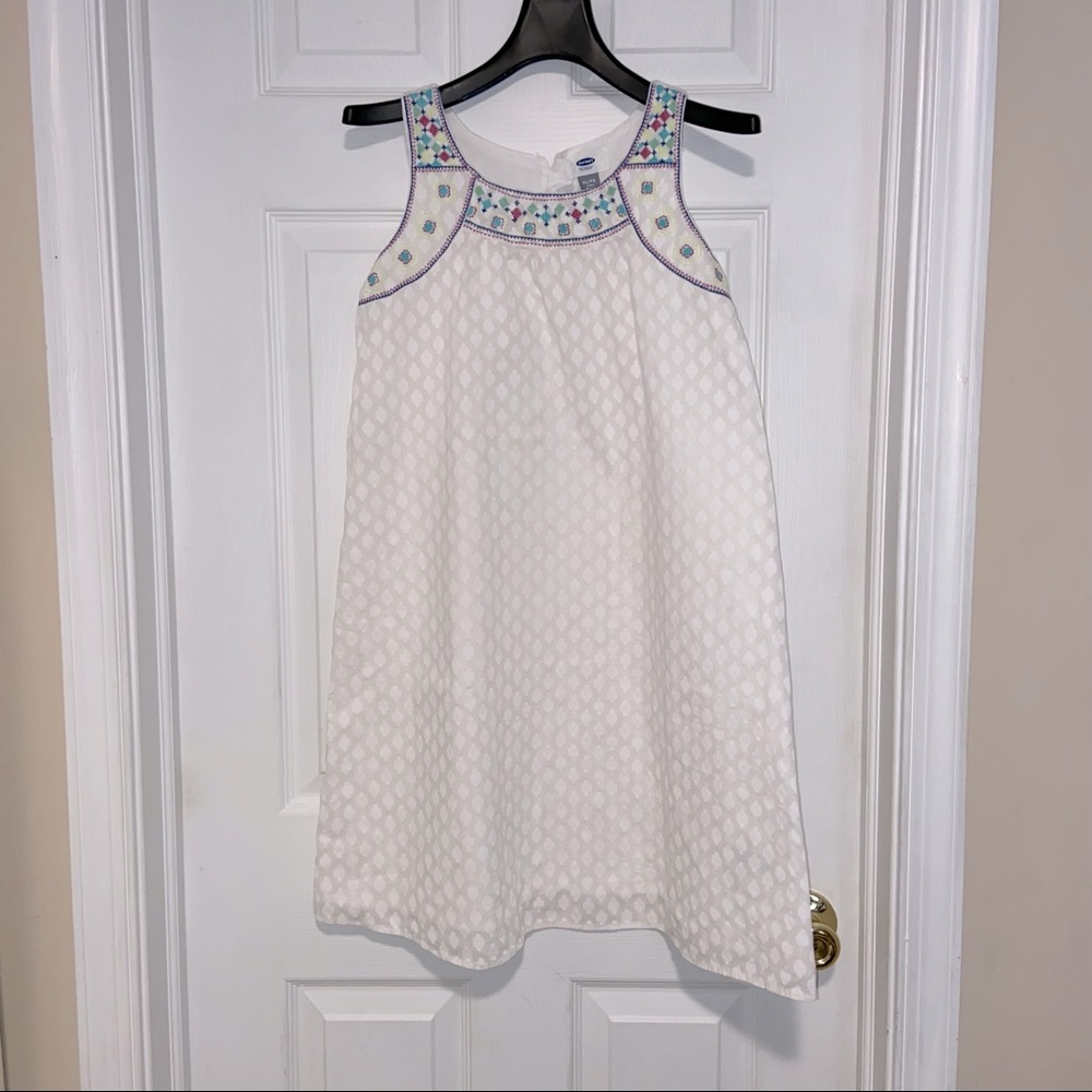 EUC Old Navy Girls XL 14 embroidered white boho sundress